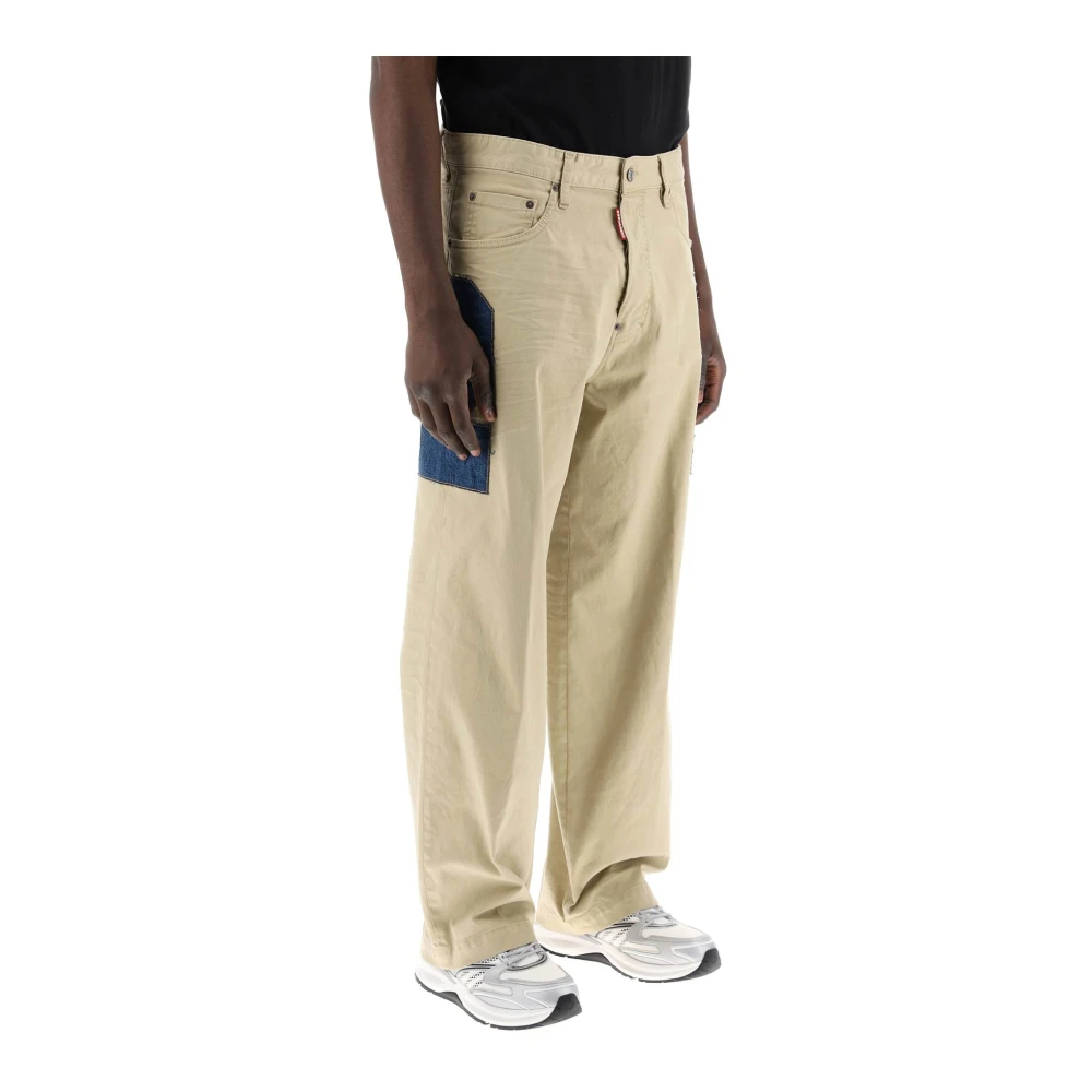 Dsquared2 Wide Trousers Beige Heren