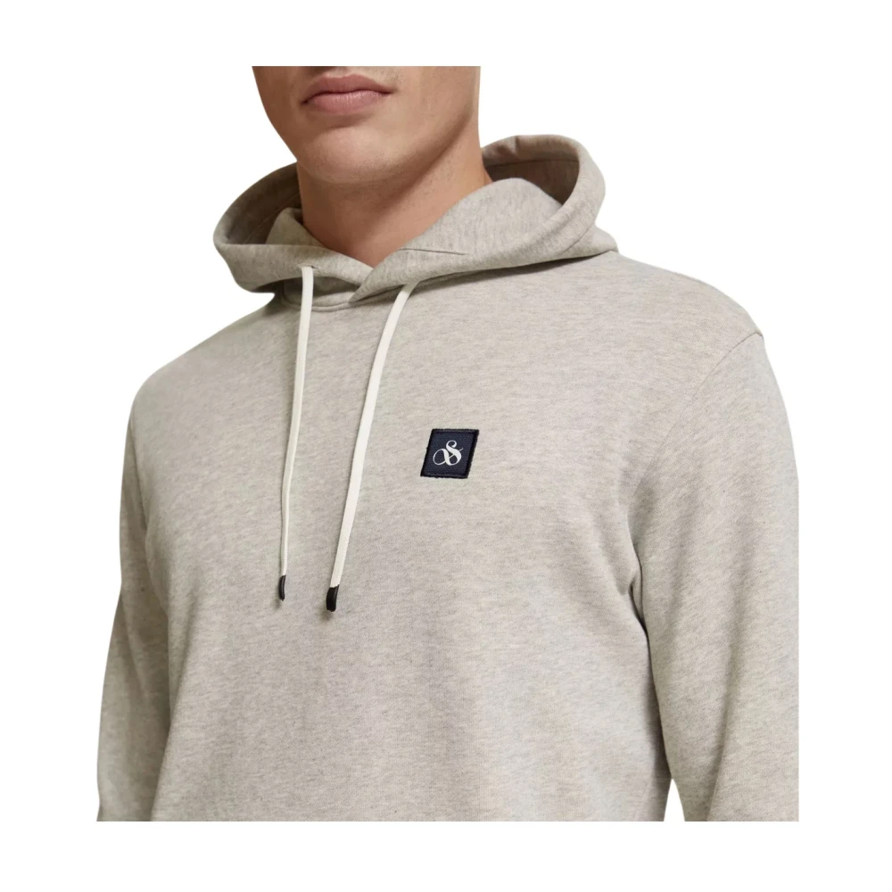 Scotch & Soda Hoodie Patch Logo Gray Heren
