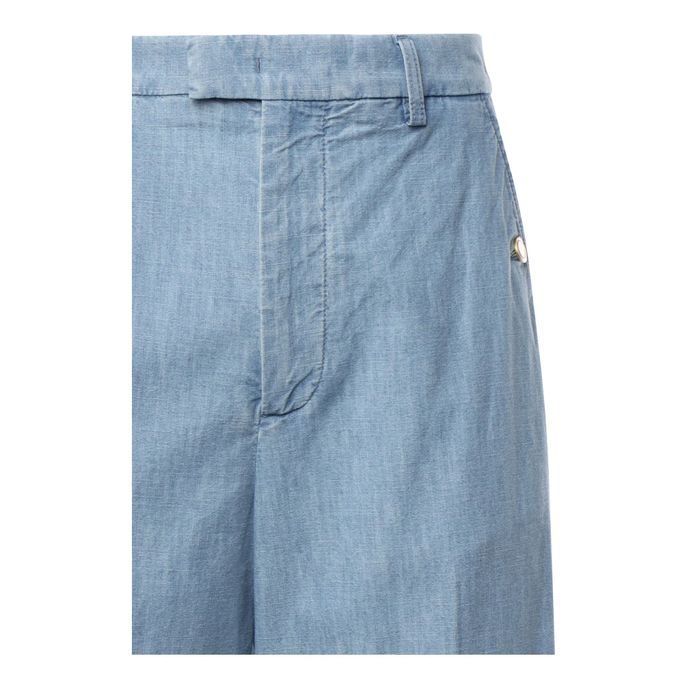 Valentino Garavani Blauwe Jeans met Wijde Pijp Kort Blue Heren