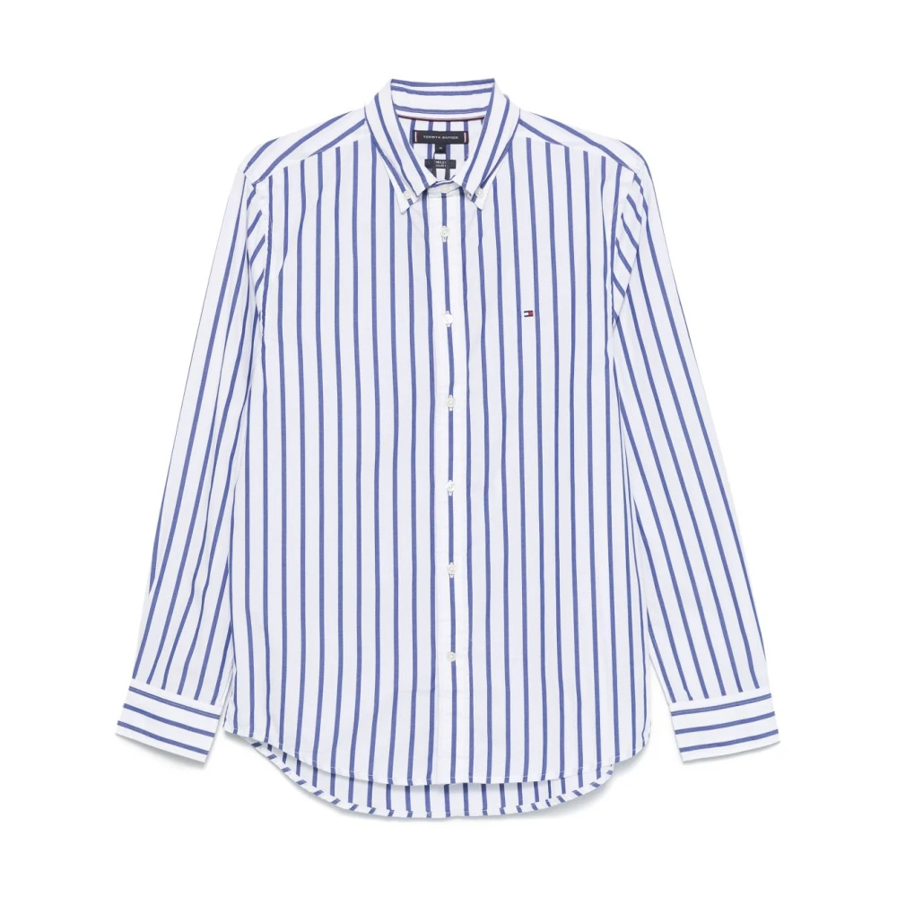 Tommy Hilfiger Heldere Blauwe Button-Down Shirt Lange Mouwen Blue Heren