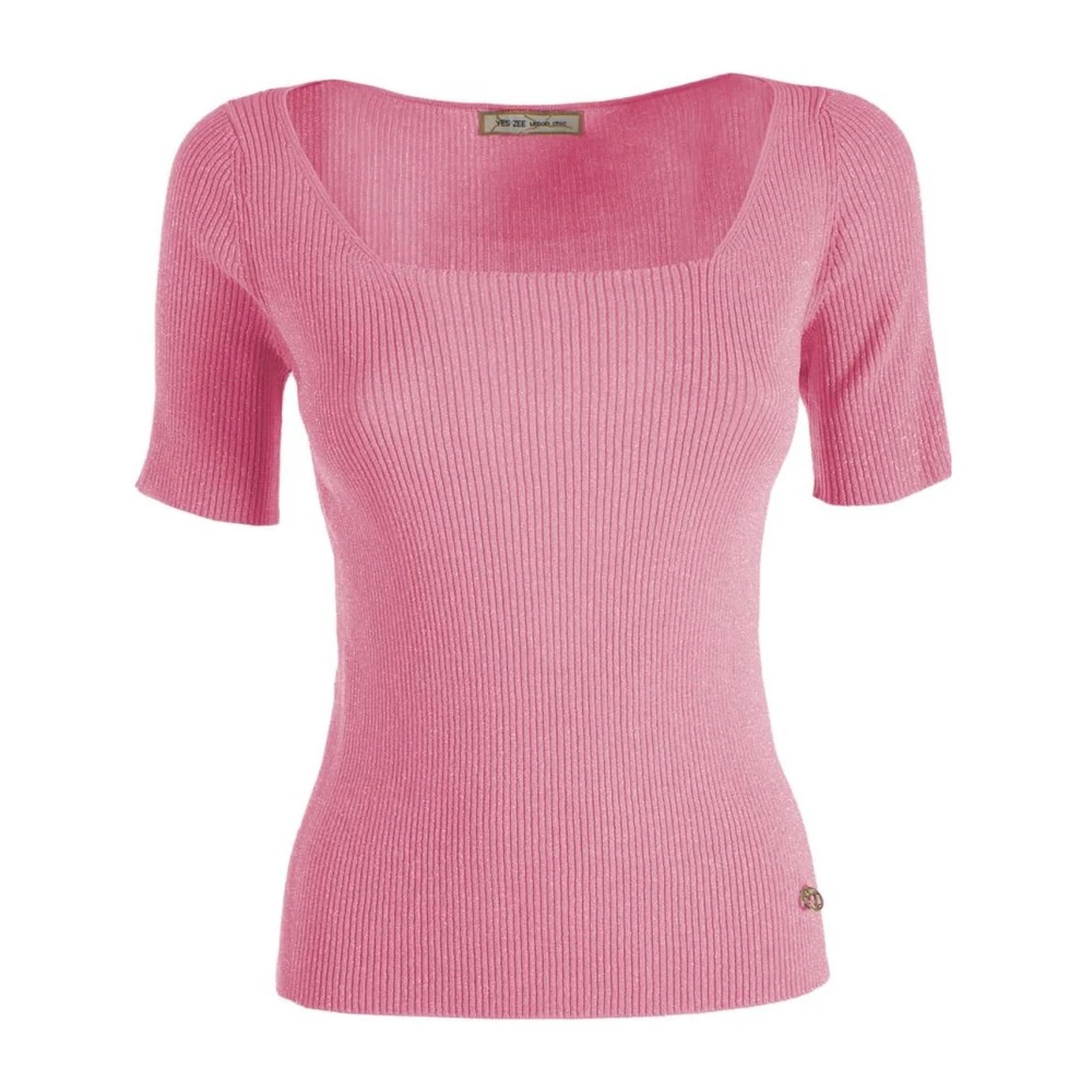 YES ZEE Round-neck Knitwear Pink Dames