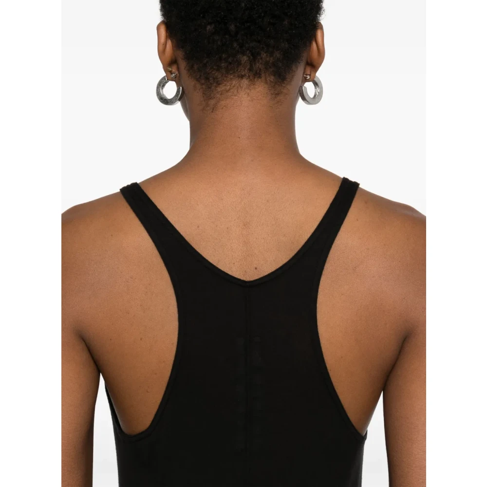 Rick Owens Zwarte Midi Jurk met Racerback Black Dames