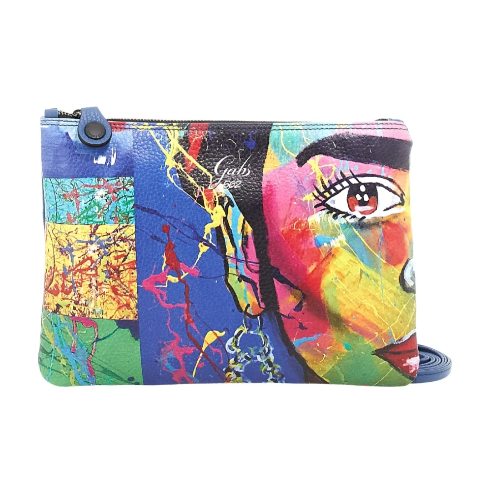Gabs Women's Multicolor Black Leather Shoulder Bag With Blue Print - Cross Body Bags - One Size - Bags