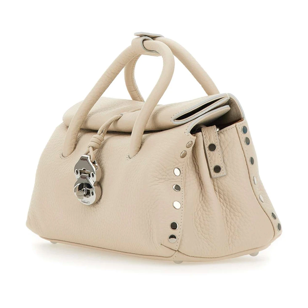 Zanellato Witte leren handtas met bovenhandvat White Dames