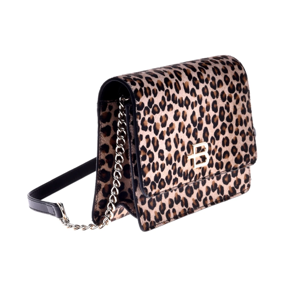 Baldinini Wallet with crossbody strap in leopard-print pony skin Multicolor Dames