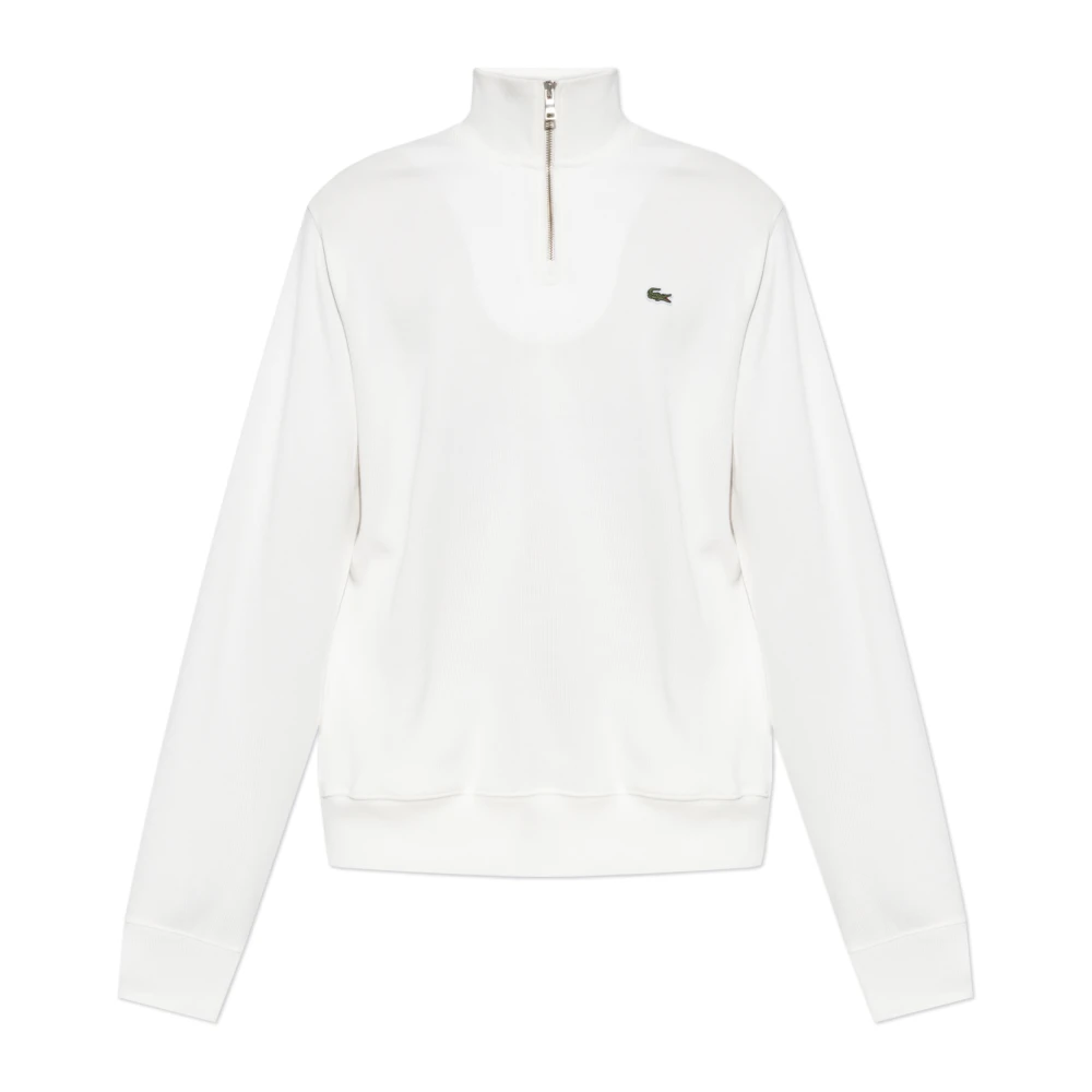 Lacoste Men's White Zip-Throughs, 3XL, Sweatshirt With Logo