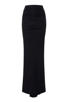 Crêpe Jersey Kjol med Drapering