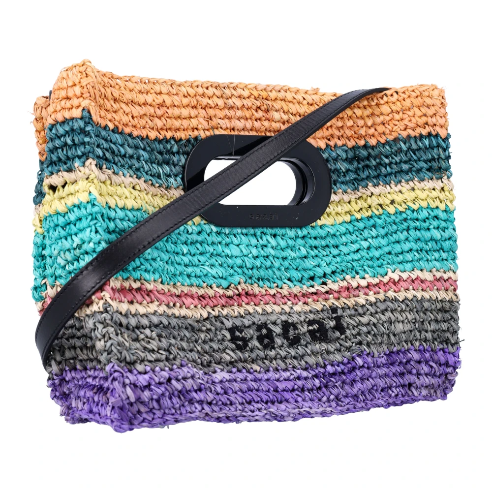 Sacai Multicolor Gestreepte Handtas met Gegraveerd Logo Multicolor Unisex