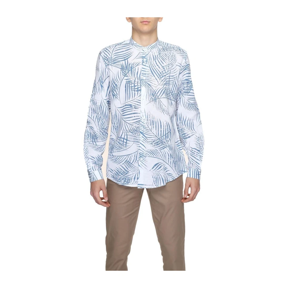 Antony Morato Linnen lange mouwen overhemd Lente Zomer Collectie Blue Heren