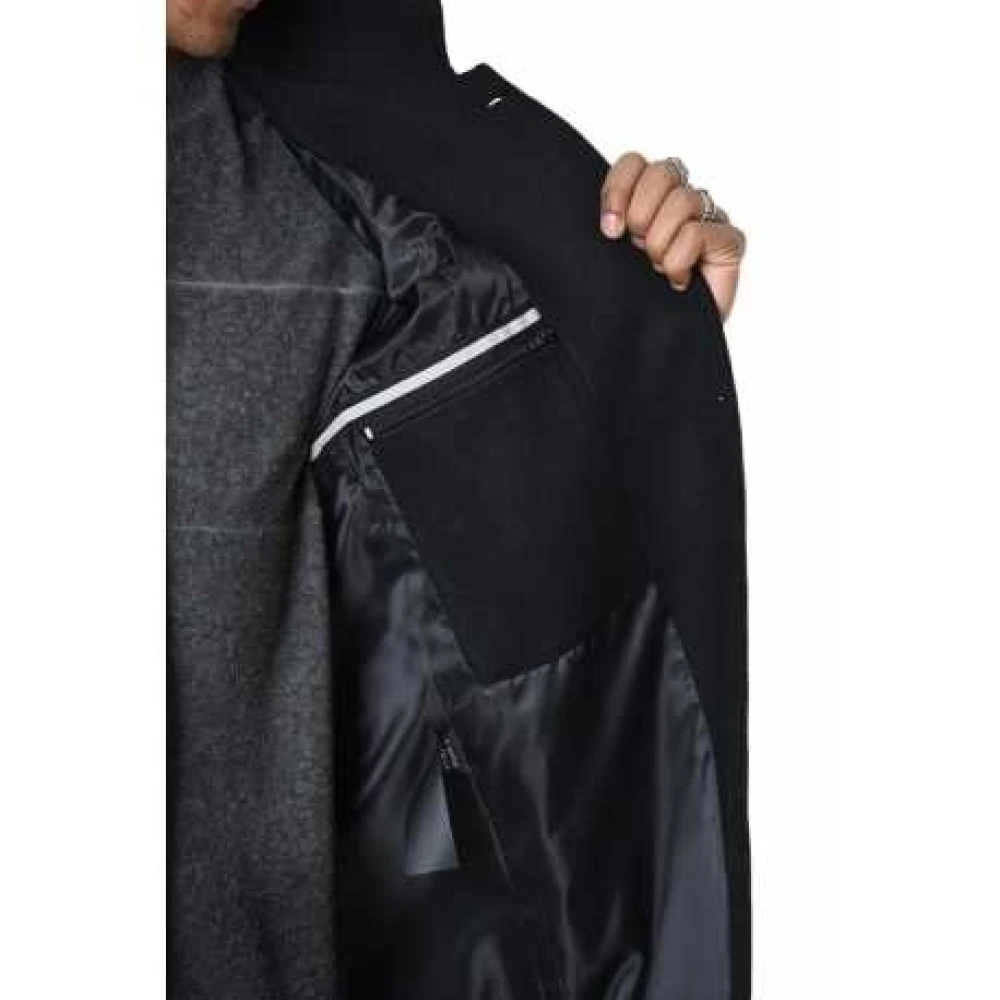 La Haine Inside Us Klassieke Zwarte Officier Kraag Jas Lm238 Black Heren