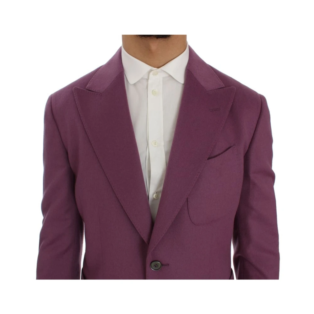 Dolce & Gabbana Luxe Paarse Kasjmier Zijde Blazer Purple Heren