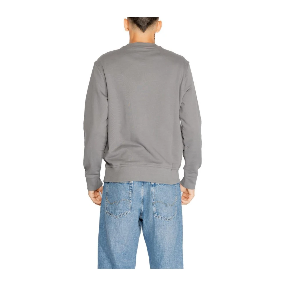 Hugo Boss Katoenen Hoodless Sweatshirt Collectie Gray Heren