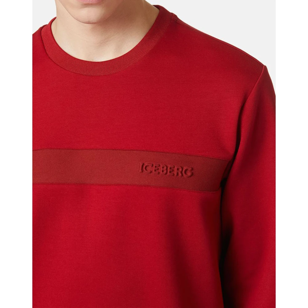 Iceberg Sweatshirt met ronde hals en logo Red Heren
