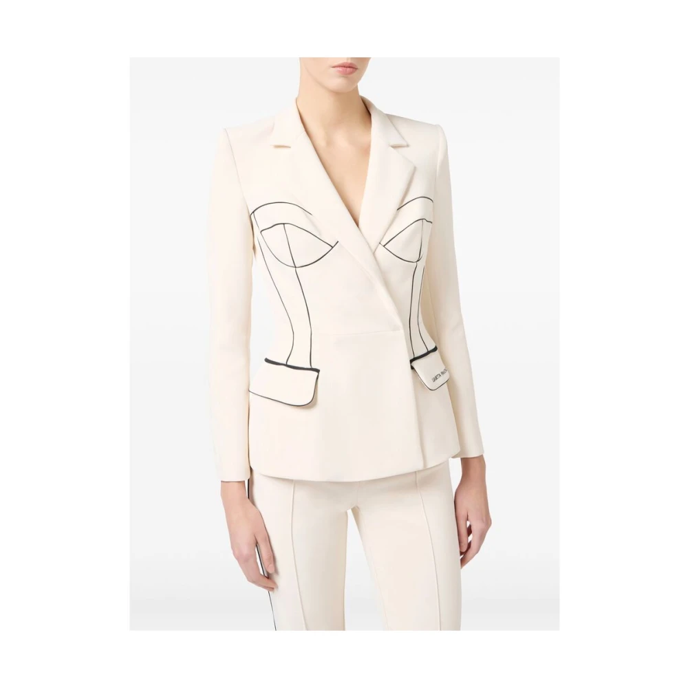 Elisabetta Franchi Stijlvolle Jas Gi12951E2 E84 Beige Dames