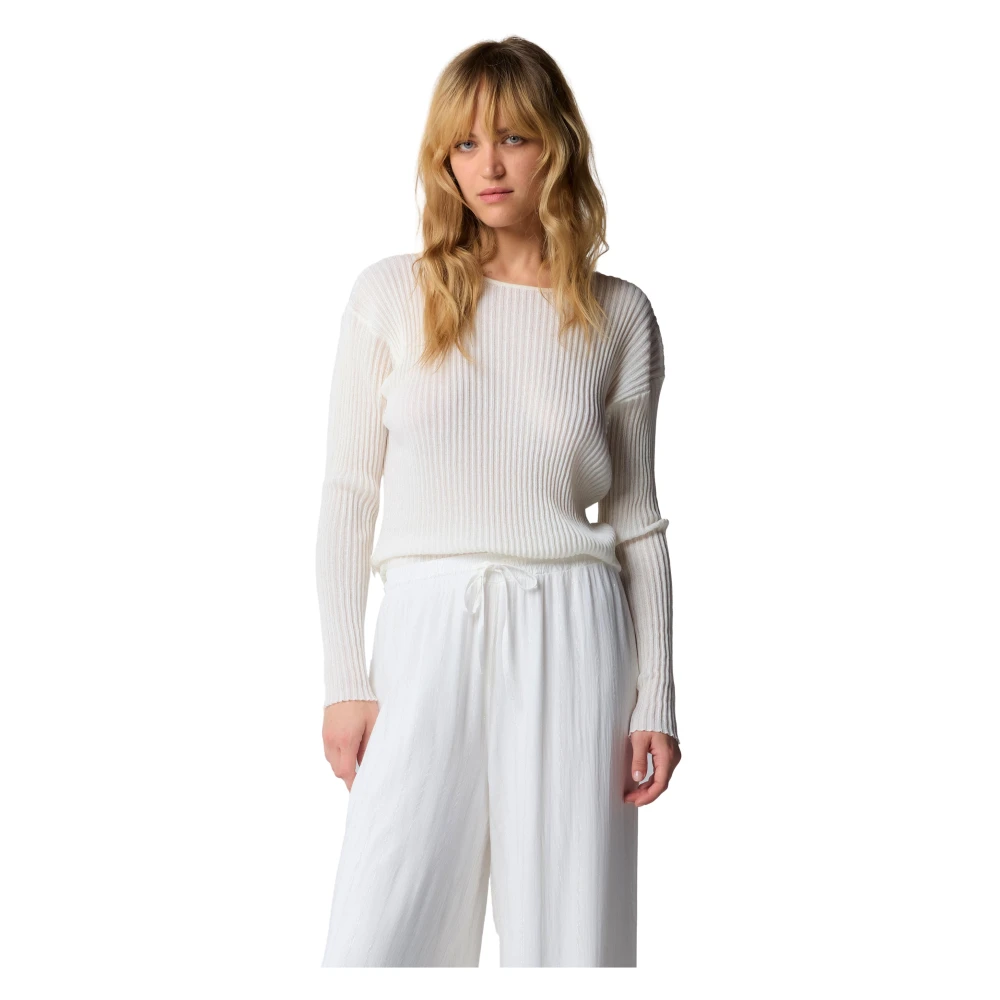 Kocca Stijlvolle Ronde Hals Gebreide Kleding White Dames