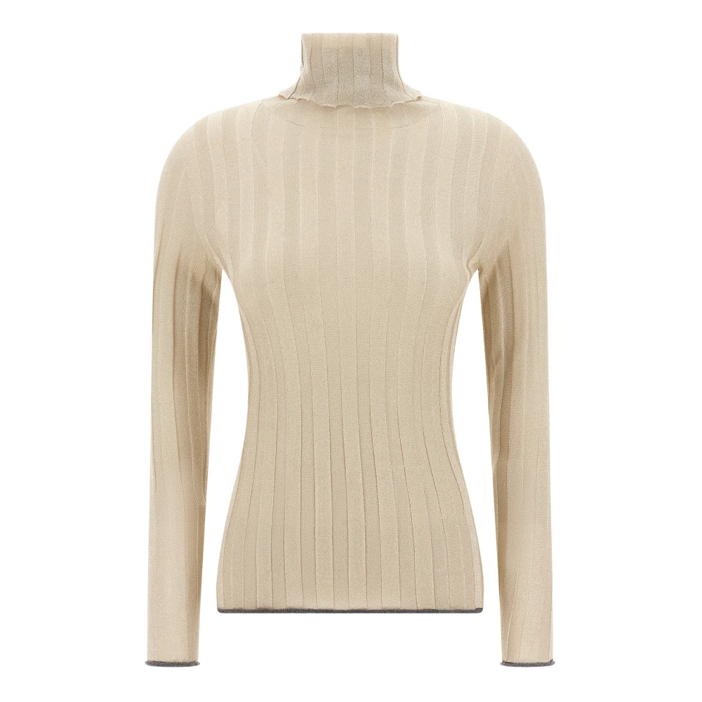 Fabiana Filippi Women's Yellow Lurex Turtleneck Sweater