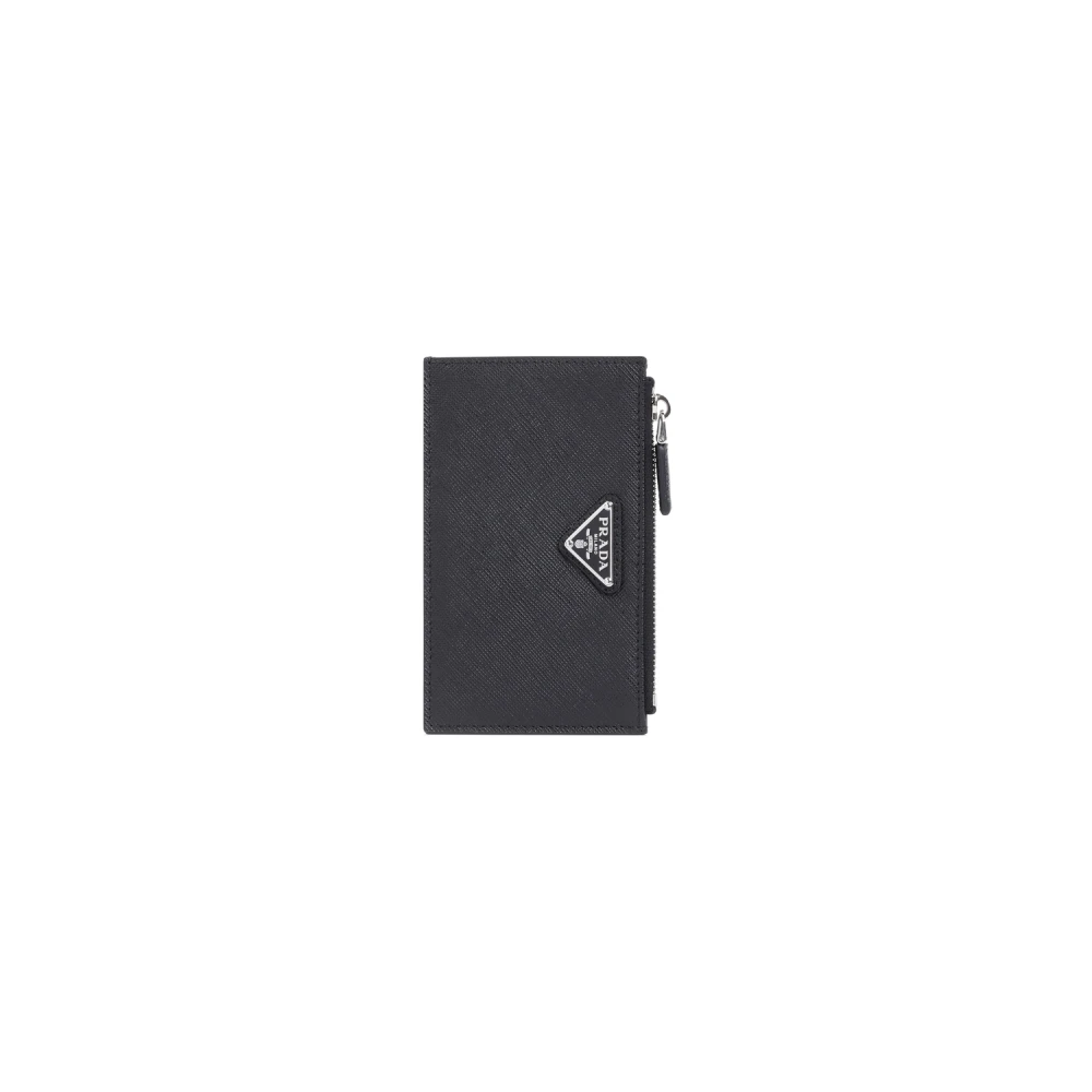 Prada Black Wallets & Cardholders, Male, One Size, Leather Credit Card Case