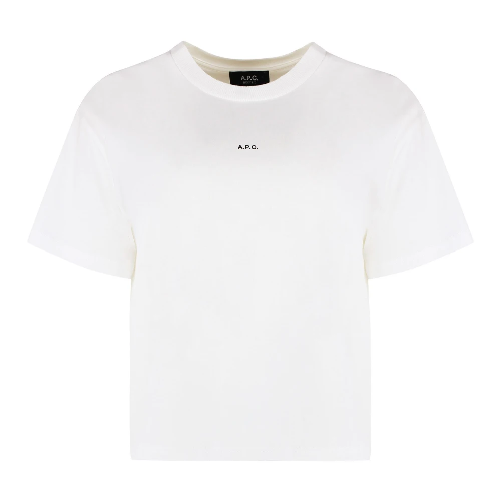 A.p.c. Women's White T-Shirts, L, Cotton Crew-Neck T-Shirt