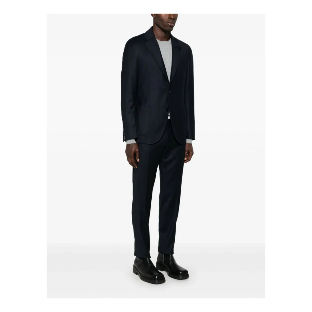 Lardini Blauw Wollen Flanellen Pak Blue Heren