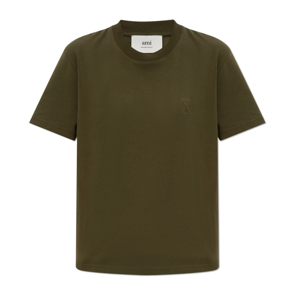 Ami Paris Logo T-Shirt Green Dames