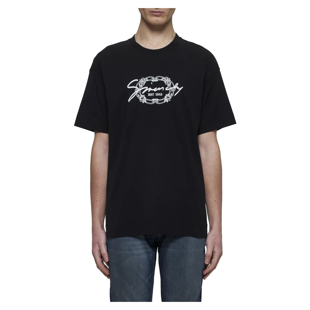 Givenchy Zwart Katoenen Medaillon T-shirt Black Heren