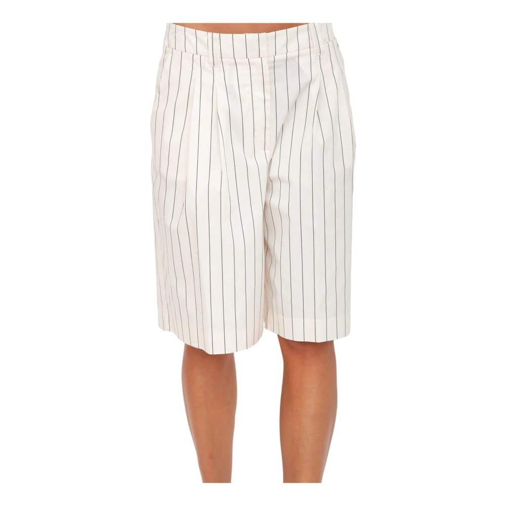 Twinset White Bermuda Shorts - Female - Bermudas - L - Shorts