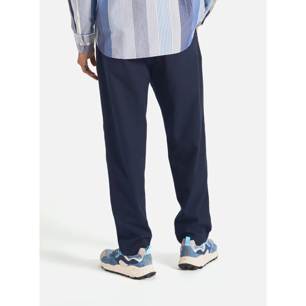 Universal Works Marine Geborstelde Twill Militaire Chino Blue Heren