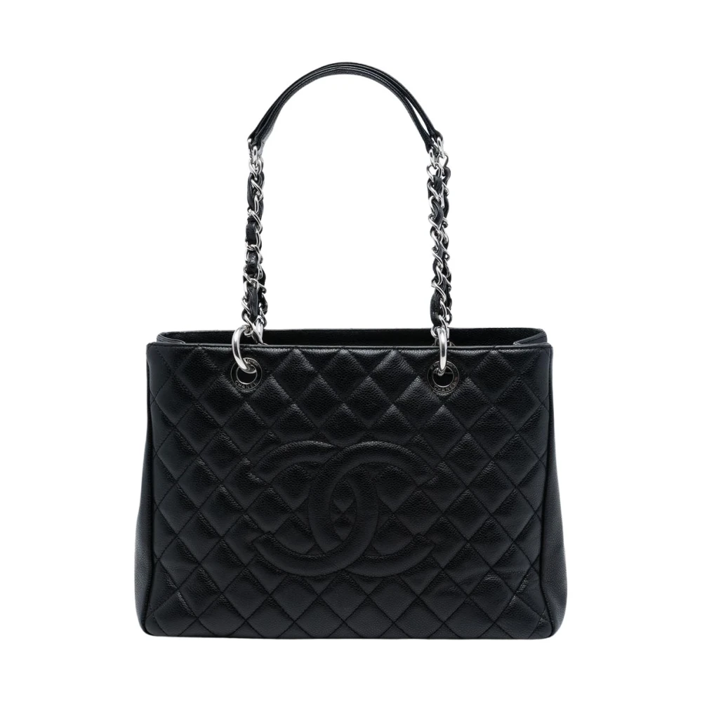 Chanel Vintage Women's Black Pre-Owned Quilted Tote Bag