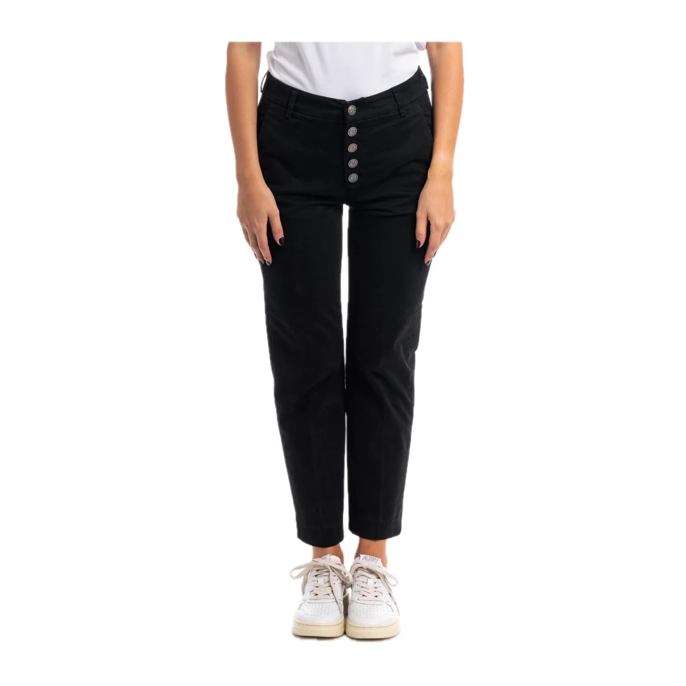 Dondup Katoenen Chino Broek Black Dames