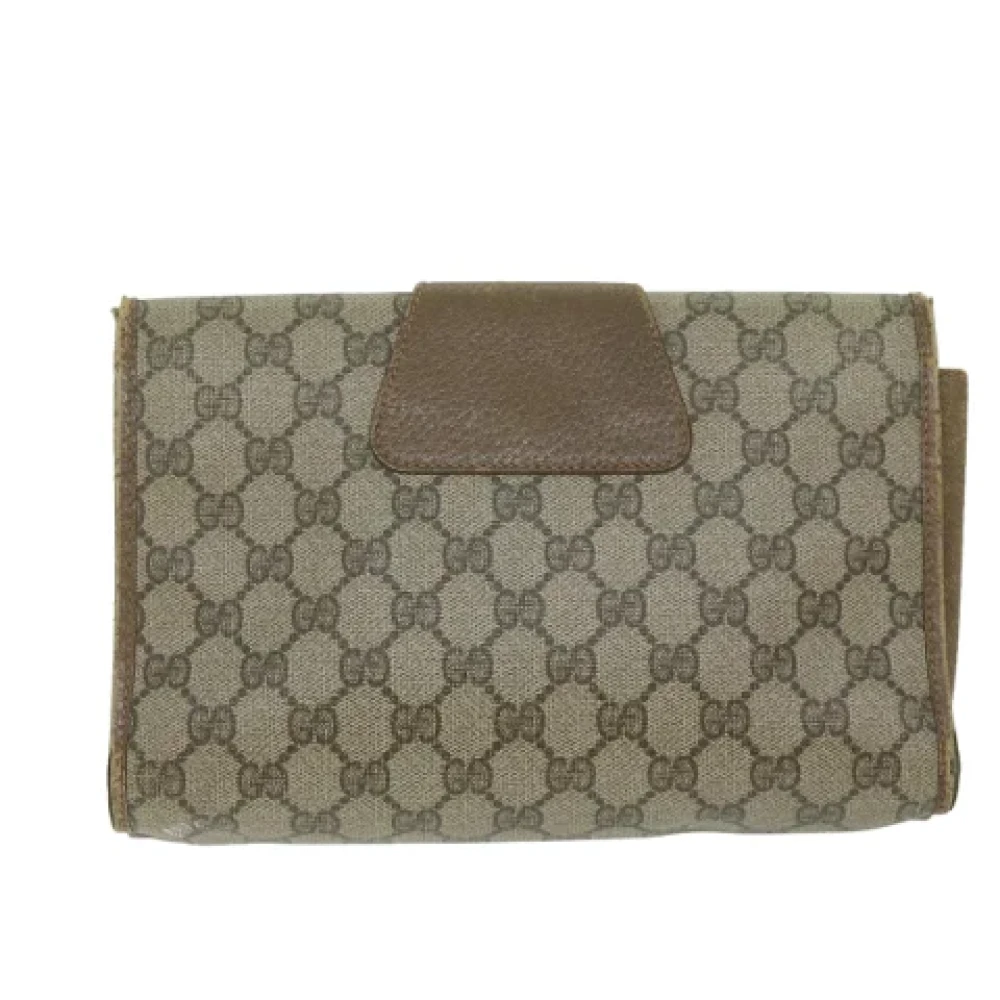 Gucci Vintage Pre-owned Leather clutches Beige Dames
