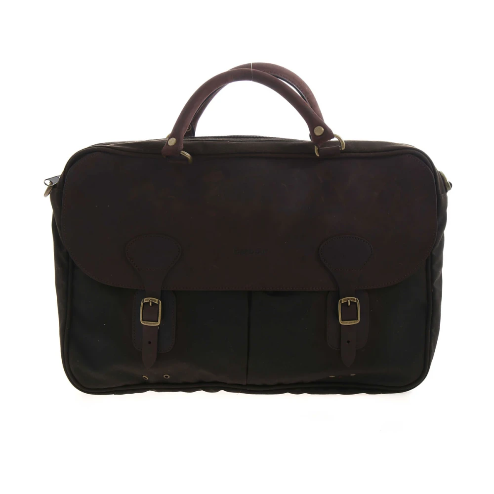 Barbour Leren Schoudertas Aktetas Brown Heren
