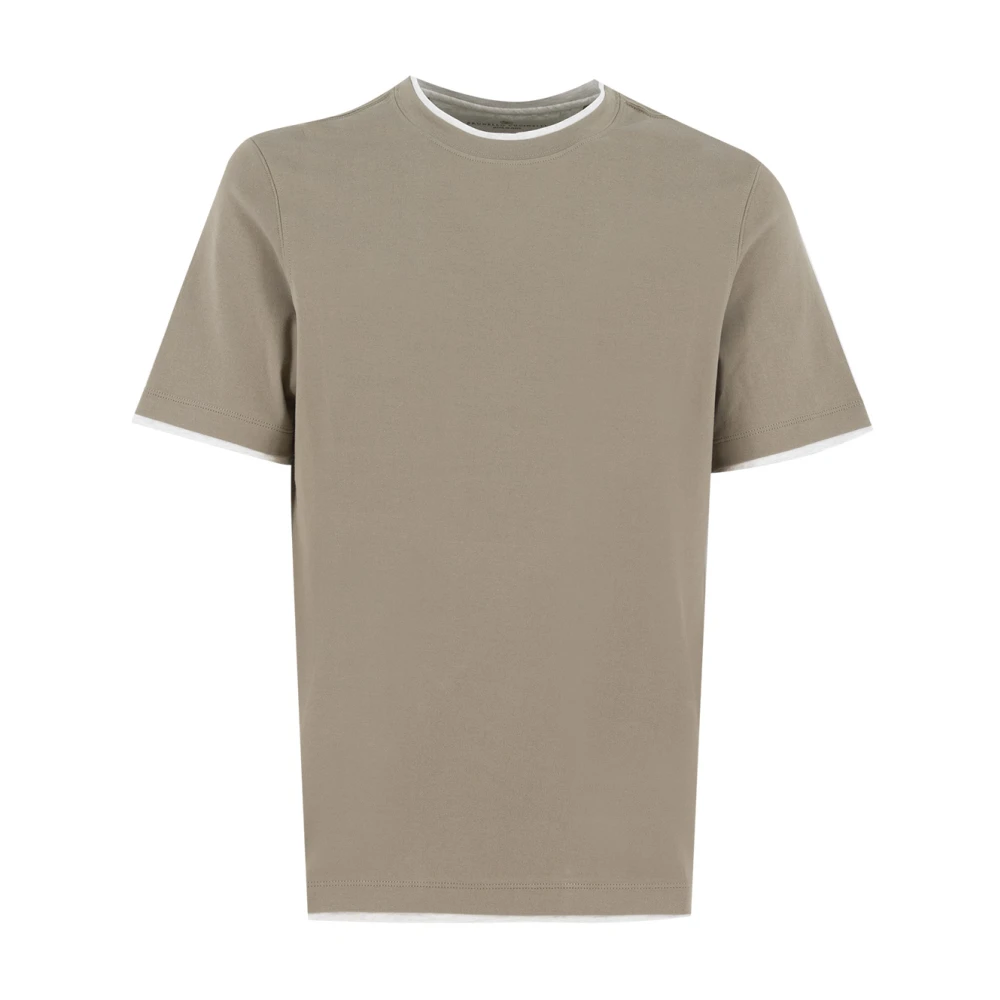 Brunello Cucinelli Gray T-Shirts, Male, 2XL, Jersey Crew-Neck T-Shirt