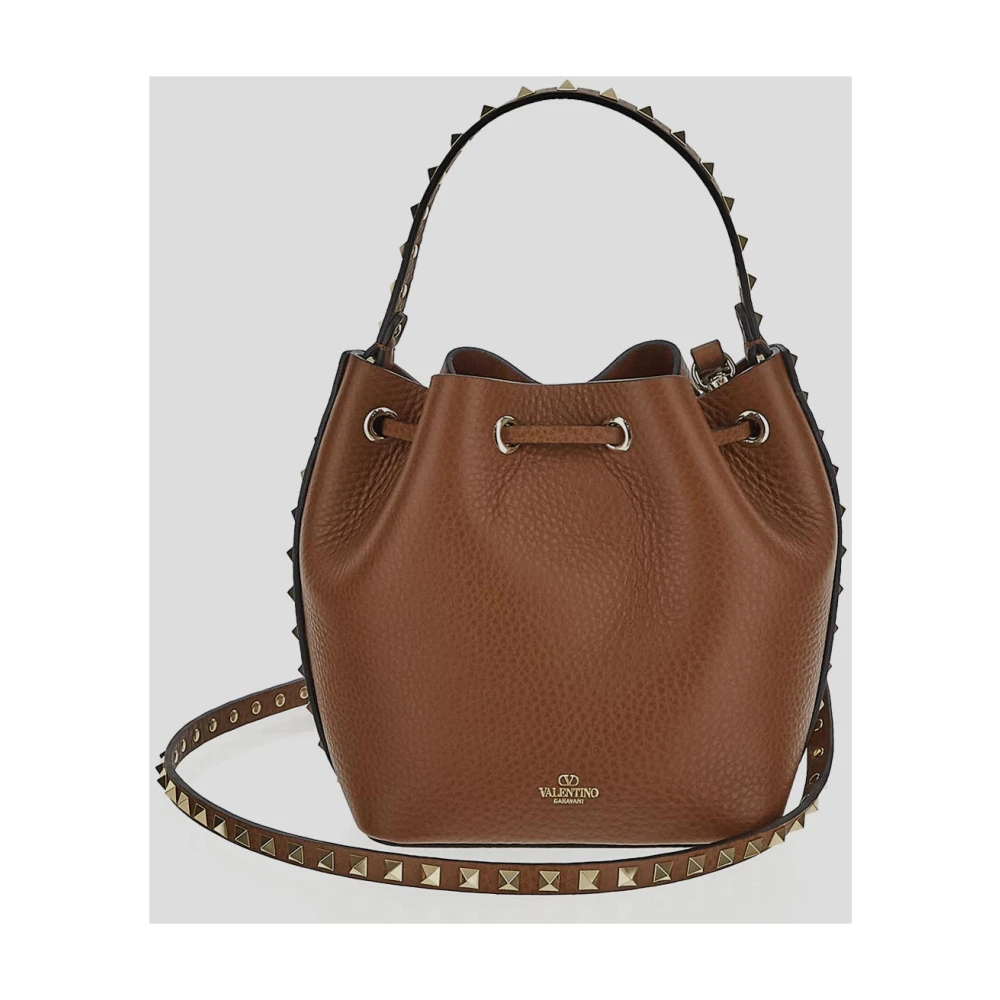 Valentino Garavani Leren Bucket Bag Brown Dames