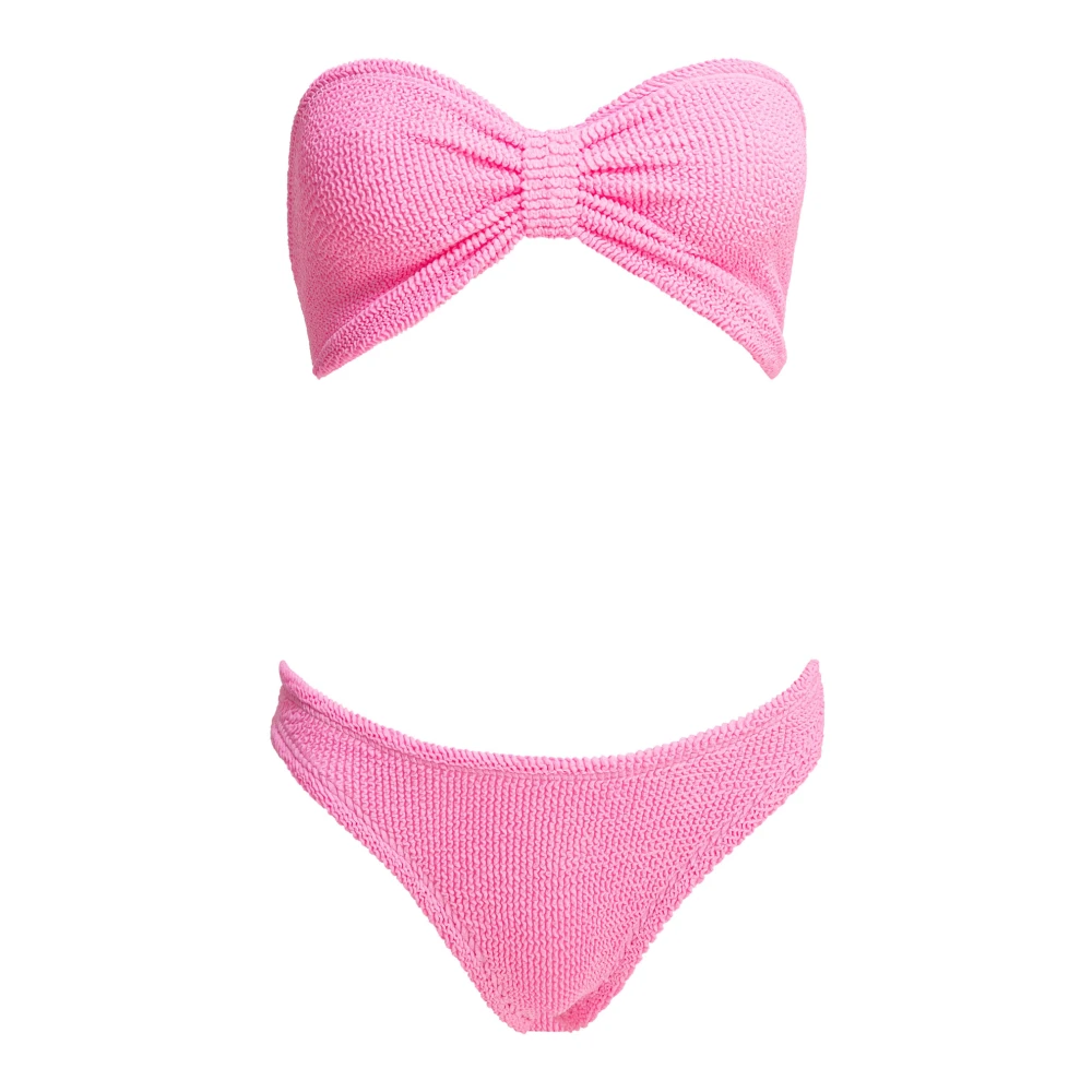 Hunza G Women's Pink Bikinis, One Size, Bikini With Ruched Details
