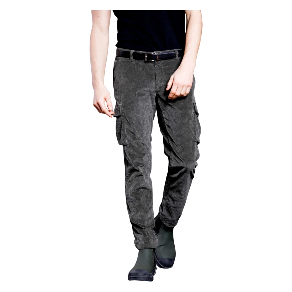 Mason's Gestreepte Fluweel Cargo Broek Chili Model Green Heren
