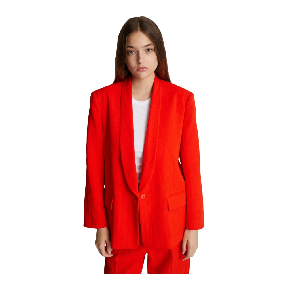Munthe Elegante Rode Smoking Stijl Blazer Red Dames
