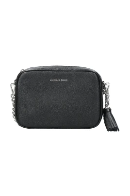 Svart Läder Crossbody Väska med Frans