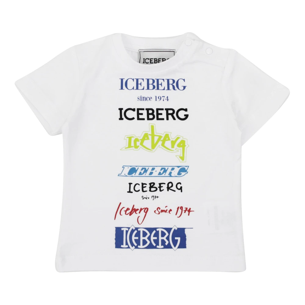 Iceberg Boys Multicolor Kids Short Sleeve T-Shirts, 9 M, Lettering Logo T-Shirt