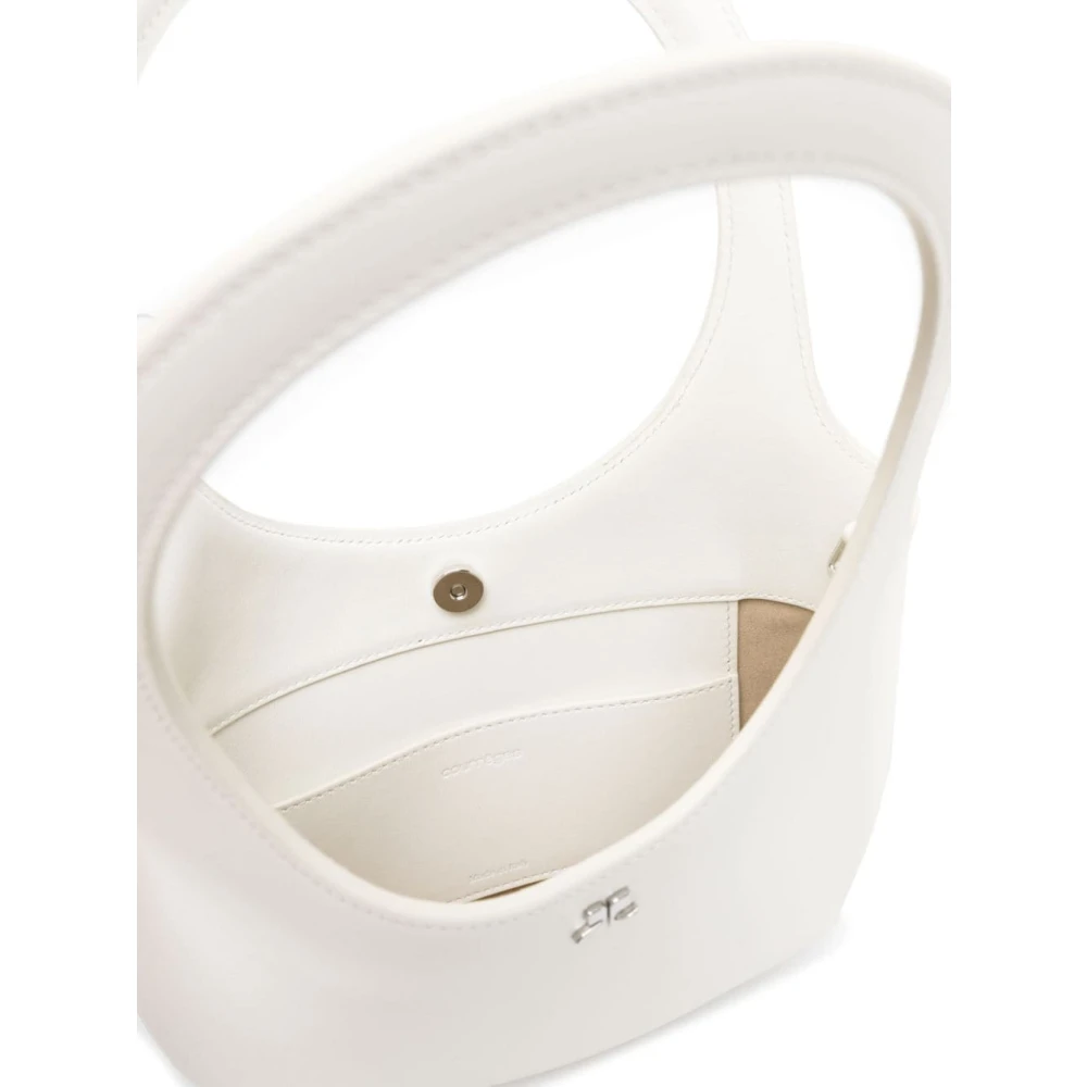 Courrèges Witte leren schoudertas met handvatten White Dames