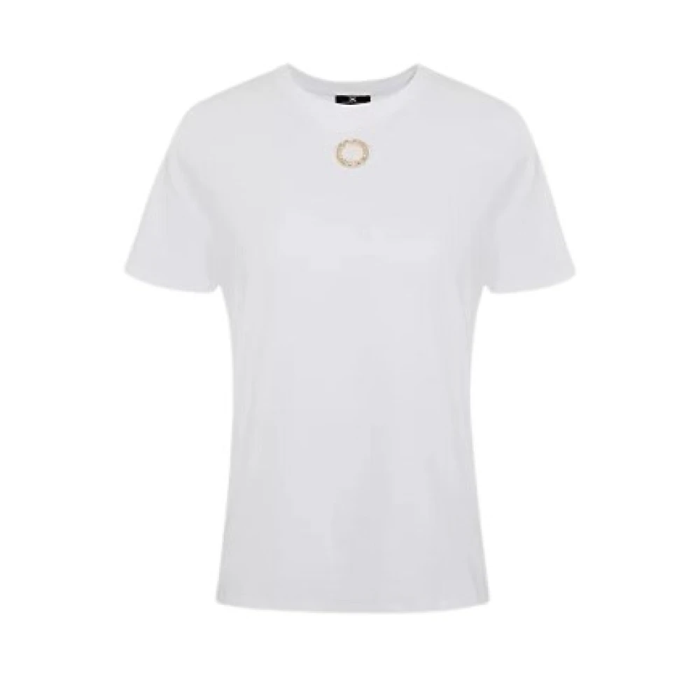 Elisabetta Franchi Metalen Cirkel T-Shirt White Dames
