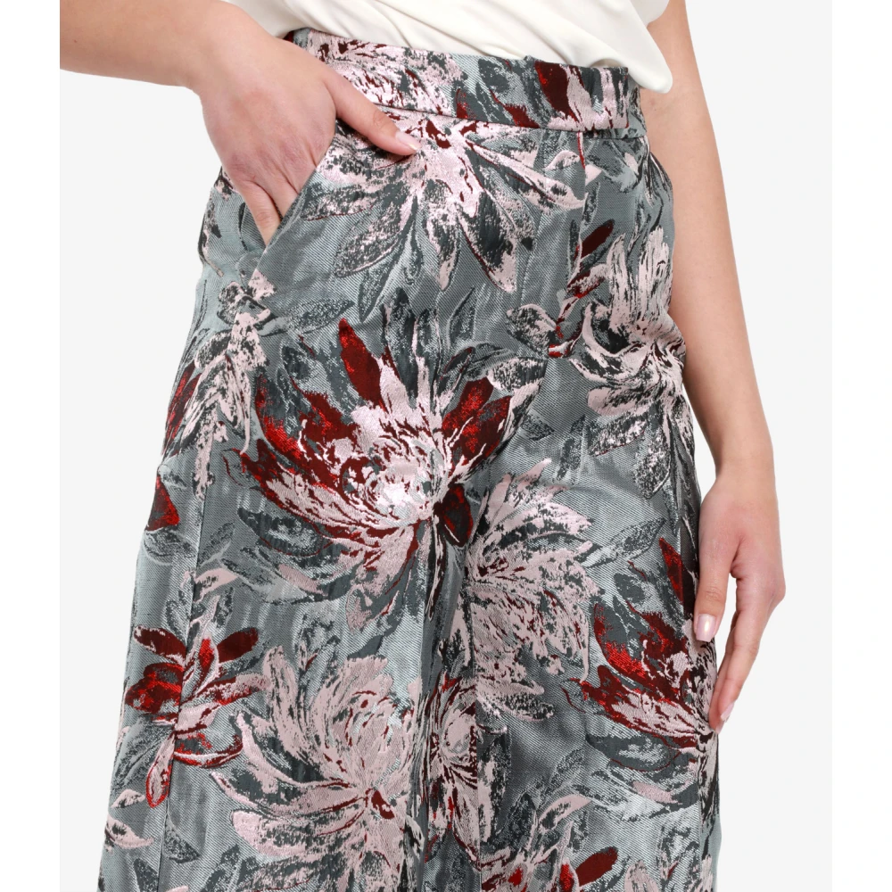 PT Torino Heldere Blauwe Paleisbroek Hoge Taille Multicolor Dames
