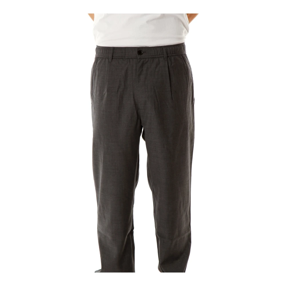 Samsøe Casual Broek met Elastische Tailleband Gray Heren