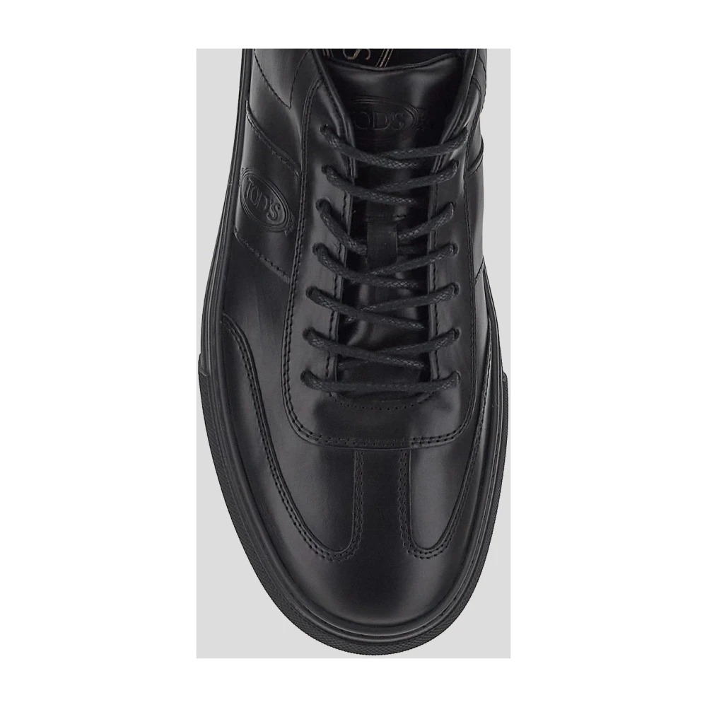 TOD'S Leren Lace-Up Sneaker Black Heren