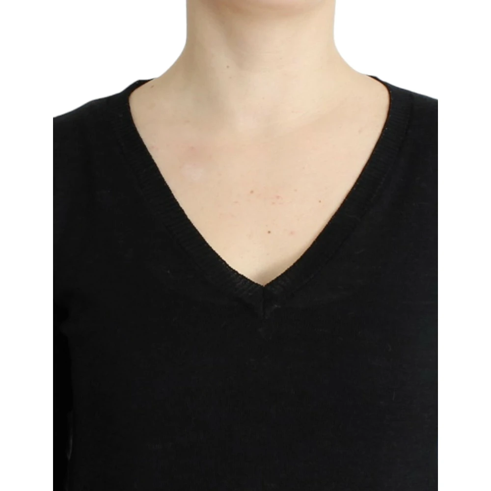 Costume National Elegante V-hals Trui Zwart Black Dames