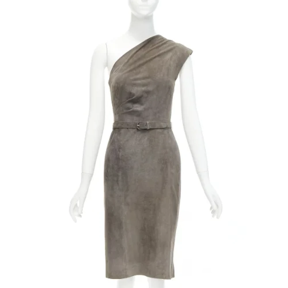 Ralph Lauren Pre-owned Suede dresses Gray Dames