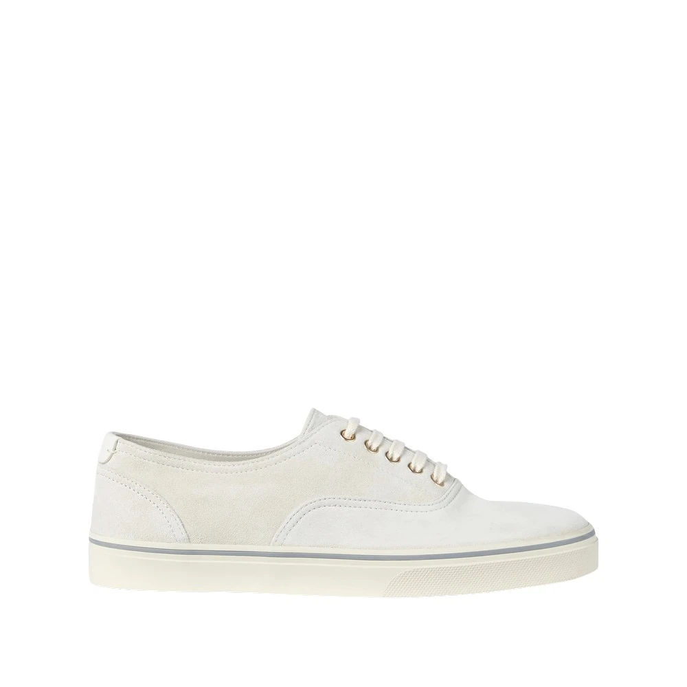 Brunello Cucinelli Suede Low-Top Sneaker Heren Schoenen Wit