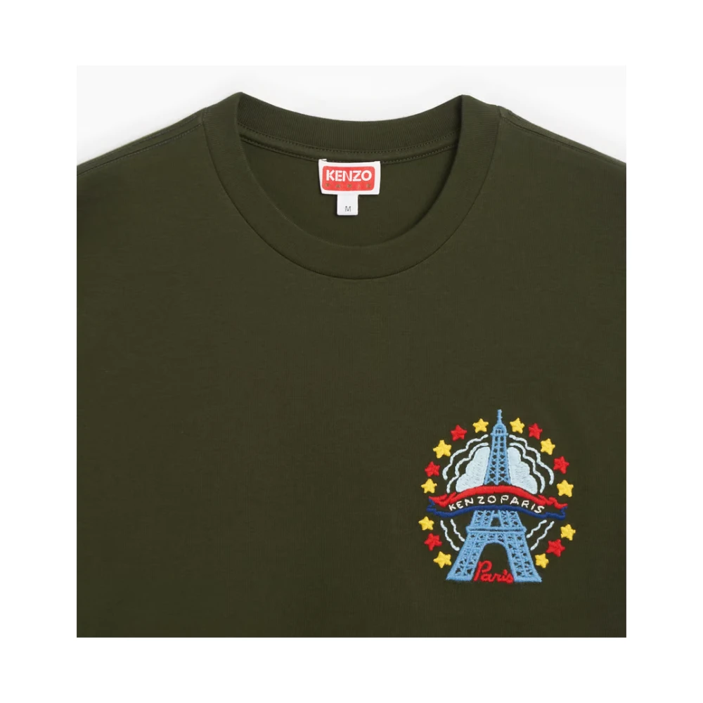 Kenzo Eiffeltoren Geborduurd T-shirt Green Heren