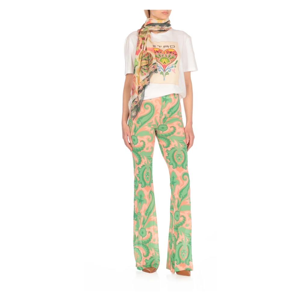 ETRO Paisley Print Katoen Zijden Sjaal Multicolor Dames
