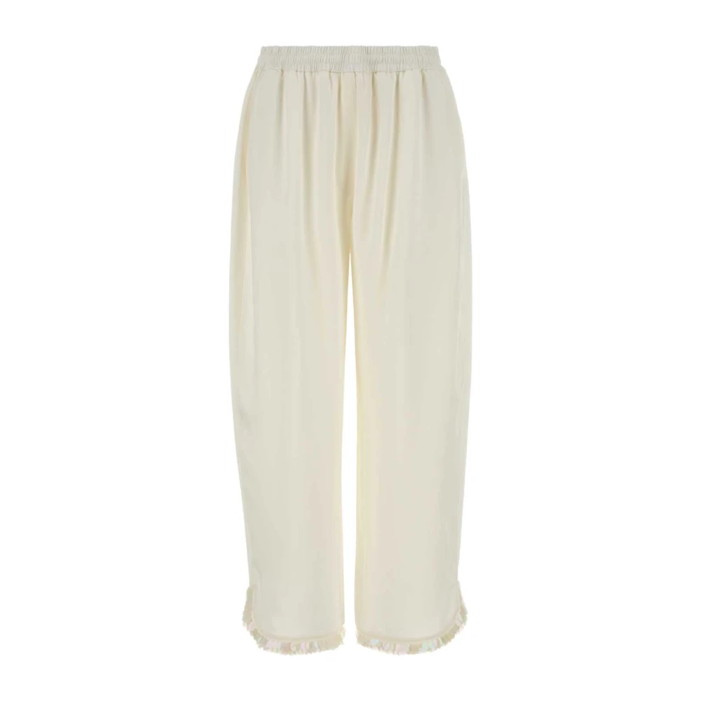 Stella Mccartney Women's White Satin Pyjamas Pant - Wide Trousers - M - Trousers