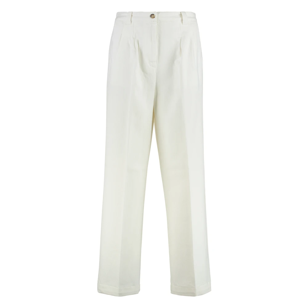A.p.c. Wijde Pijp Katoenen Broek White Dames